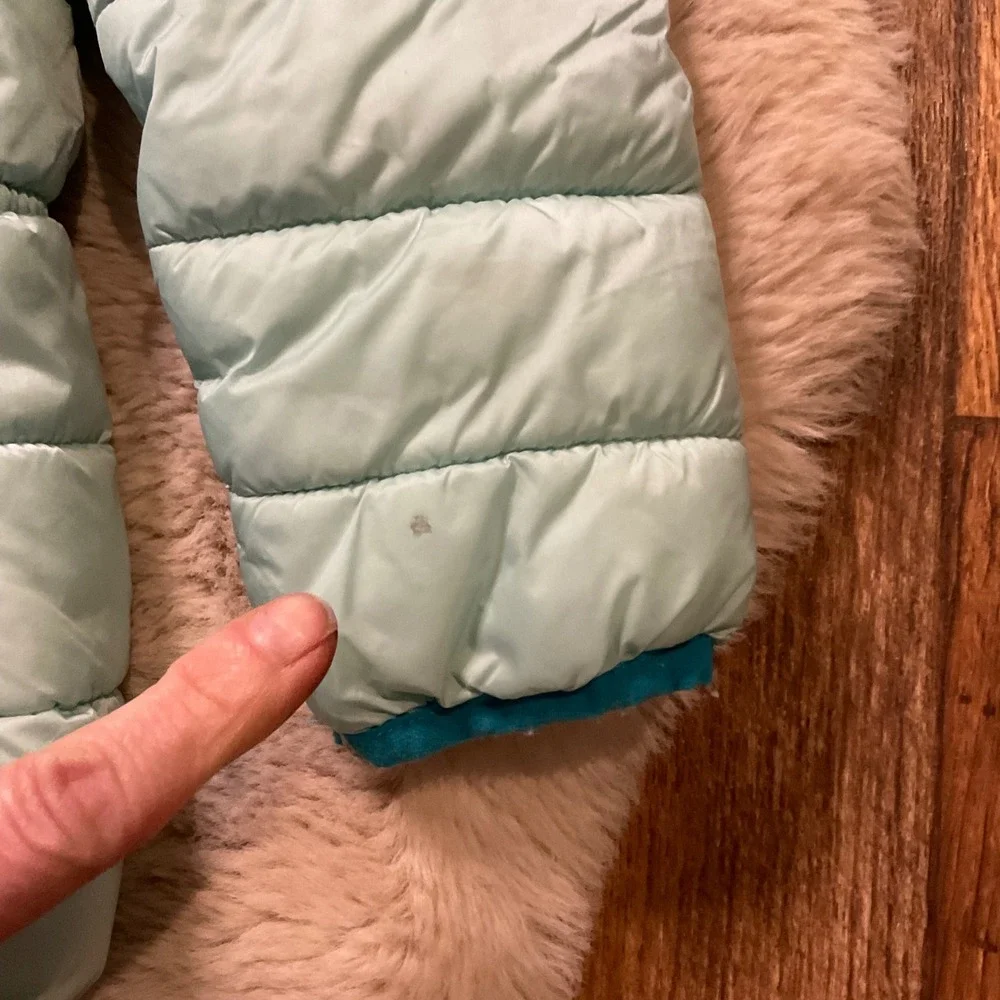 Nike Puffer Coat Size XS 4 Girls With‎ Hood Insulated Winter Teal Blue Kids